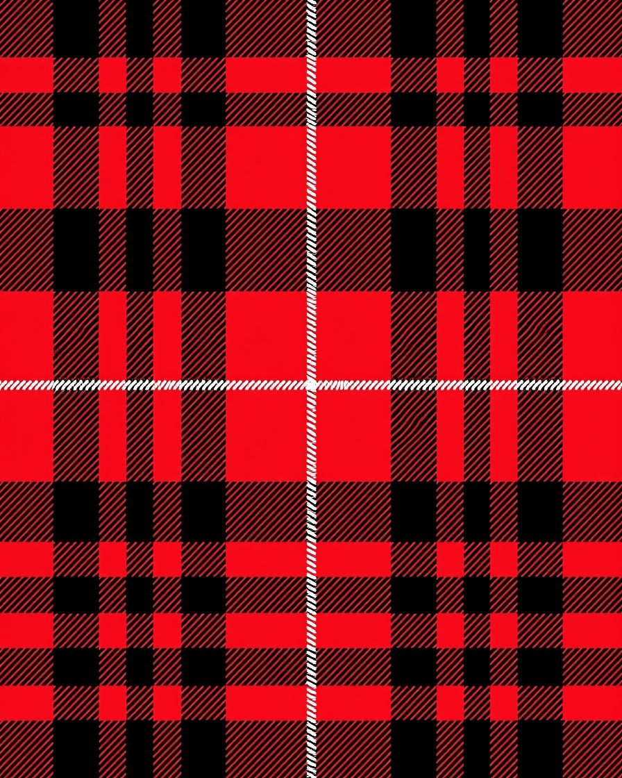 Bold Red Black Plaid Tartan Rug