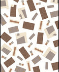 Brown Tan Earthy Wood Fragments Rug