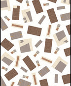 Brown Tan Earthy Wood Fragments Rug