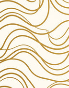 Golden Waves Abstract Contemporary Rug