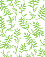 Bright Green Leafy Vine Cluster Rug