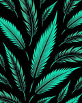Teal Feather Explosion Dark Background Rug