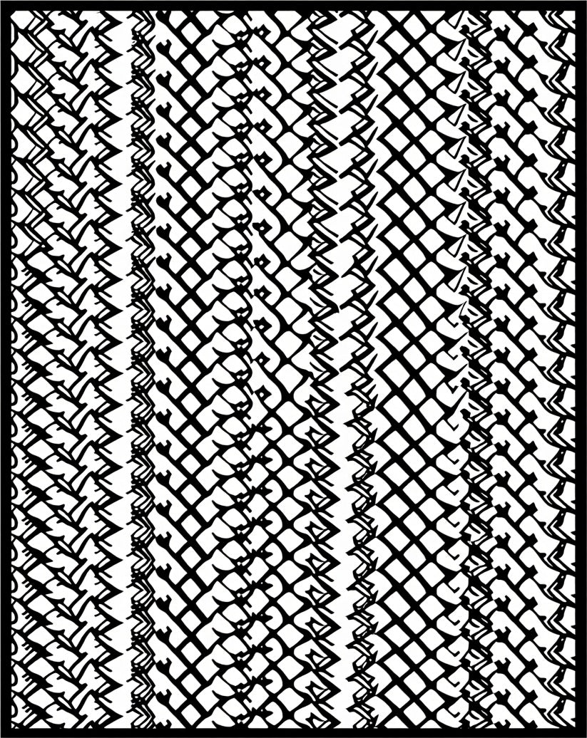 Black White Contemporary Interlocking Diamonds Rug