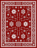 Crimson Snowflake Winter Wonderland Rug