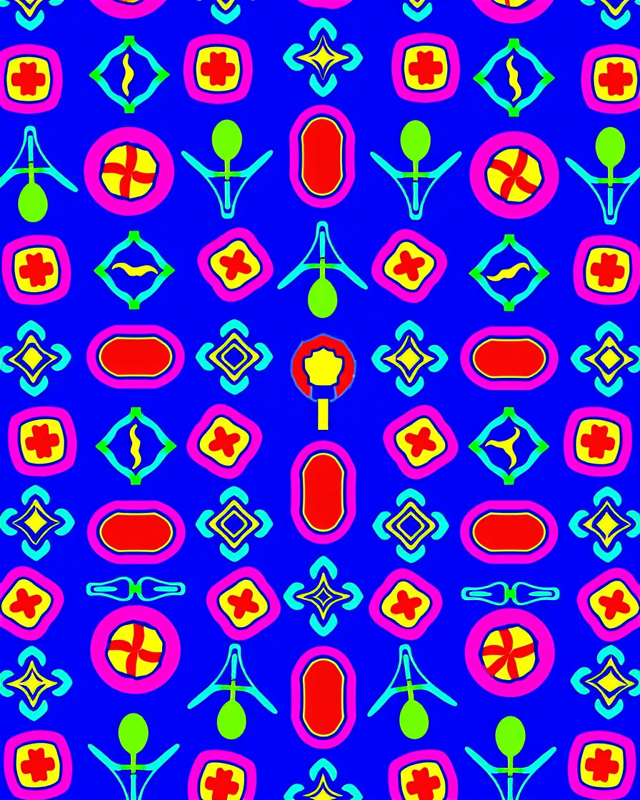 Vibrant Geometric Figures Bright Colors Rug