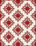 Deep Crimson Floral Medallion Rug