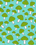 Green Mushroom Scatter Background Rug