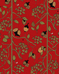 Vibrant Red Botanical Vine Fruit Rug