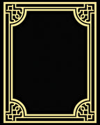 Gold and Black Art Deco Border Rug