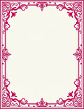Elegant Magenta Floral Corner Border Rug