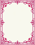 Elegant Magenta Floral Corner Border Rug