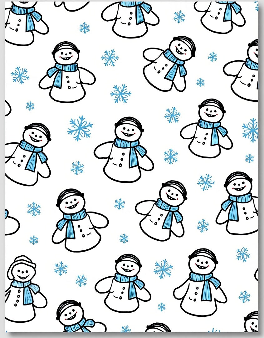 Cute Snowman Winter Scarf Snowflake Rug
