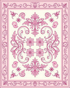Pink Floral Acanthus Scroll Court Rug