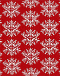 Crimson White Six Pointed Snowflakes Rug