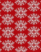 Crimson White Six Pointed Snowflakes Rug