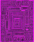 Bold Pink Geometric Maze Composition Rug