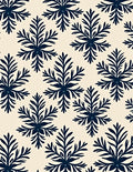Navy Blue Fern Medallion Background Rug
