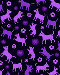 Violet Dog Heart Flower Collage Rug