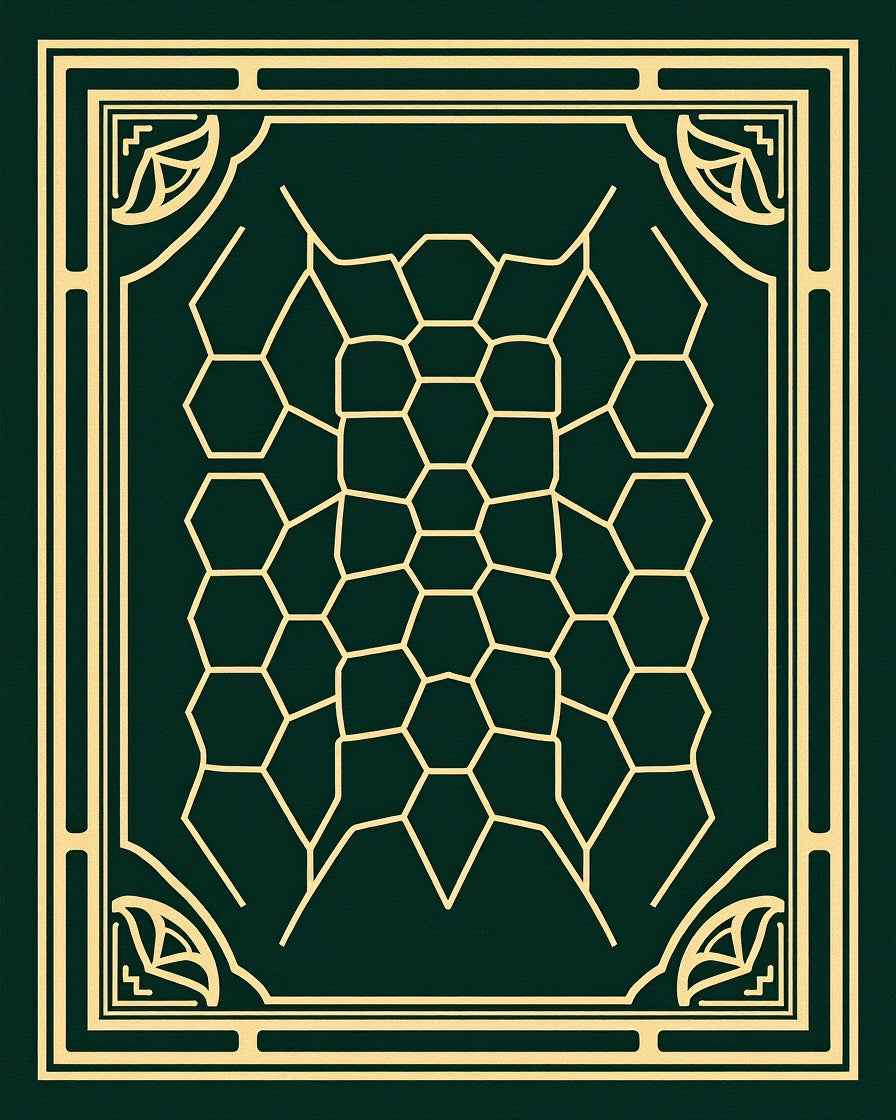 Emerald Geometric Honeycomb Frame Rug