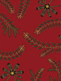 Red Golden Black Botanical Leaf Cluster Rug