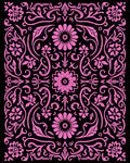 Vibrant Pink Floral Swirls Rug