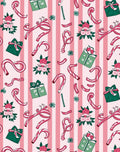 Pink Candy Cane Gift Stripe Rug