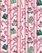 Pink Candy Cane Gift Stripe Rug
