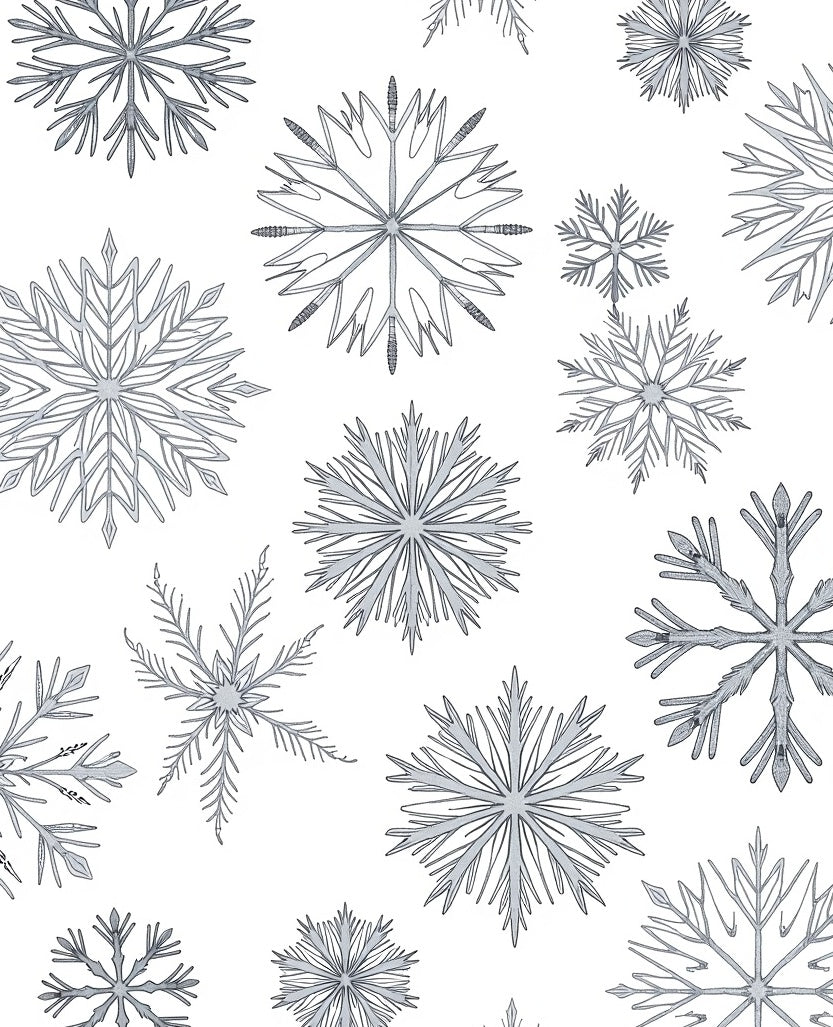 Silver Snowflake Winter Wonderland Rug