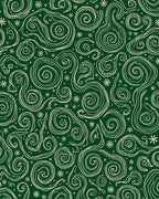 Cream Swirls Green Abstract Lines Rug