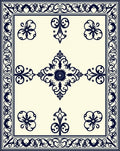 Navy Floral Medallion Cream Regal Rug