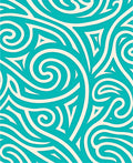 Turquoise Cream Swirl Abstract Lines Rug