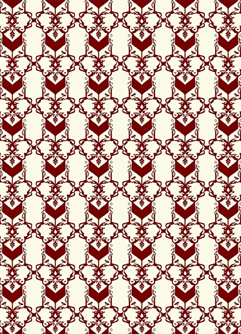 Deep Red Traditional Medallion Stripe Rug