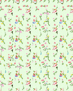 Whimsical Bunny Floral Spring Garden Rug