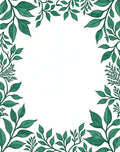 Emerald Green Leafy Vine Border Rug