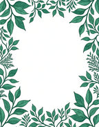 Emerald Green Leafy Vine Border Rug