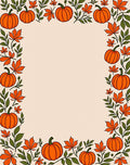 Autumn Leaf Pumpkin Border Rug