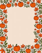 Autumn Leaf Pumpkin Border Rug