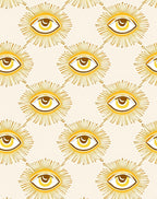 Golden Sunburst Eye Motif Rug