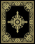 Golden Floral Baroque Frame Rug