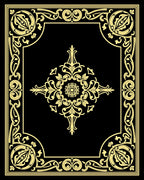 Golden Floral Baroque Frame Rug