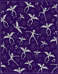 Dancing Skeletons Bat Wing Purple Rug