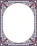 Classic Crimson Blue Floral Corner Rug