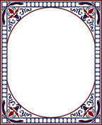 Classic Crimson Blue Floral Corner Rug