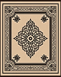 Tan Black Intricate Geometric Medallion Rug
