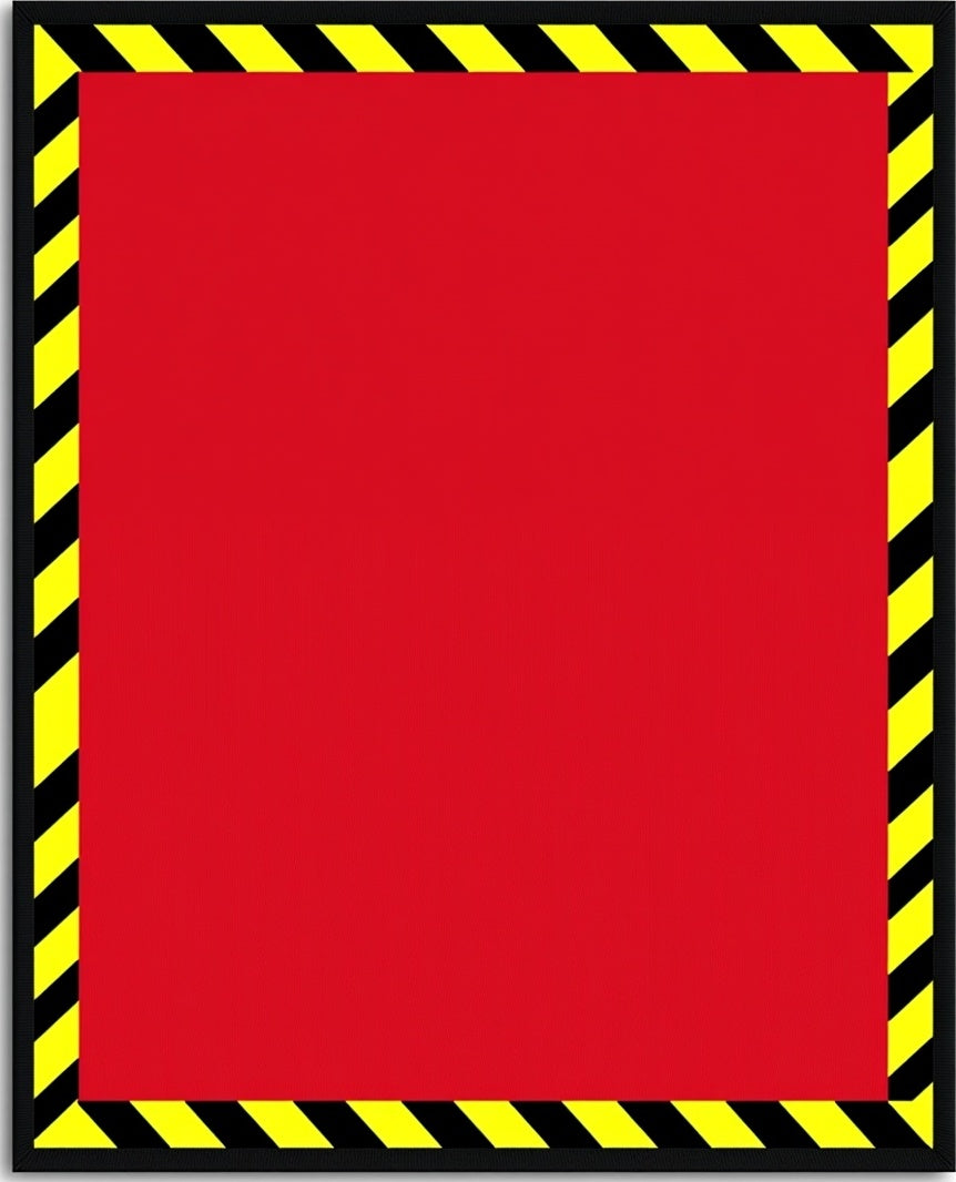 Bold Red Black Yellow Warning Stripe Rug