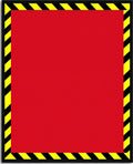 Bold Red Black Yellow Warning Stripe Rug