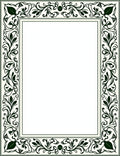 Off-White Green Floral Border Rug