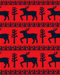 Red Forest Herd And Trees Rug