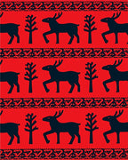 Red Forest Herd And Trees Rug