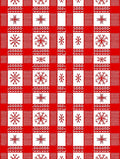 Red White Gingham Snowflake Cluster Rug